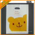 Plastic die cut handle bag with bear printing